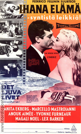 La Dolce Vita 1960 movie poster Anita Ekberg Marcello Mastroianni Anouk Aimée Federico Fellini