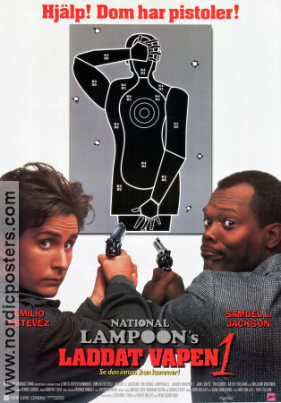 Loaded Weapon 1 1993 movie poster Emilio Estevez Samuel L Jackson Jon Lovitz Gene Quintano Guns weapons