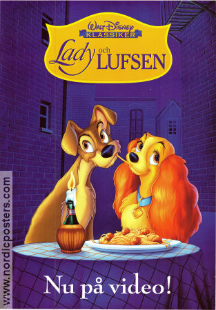 Lady och Lufsen 1955 poster Barbara Luddy Clyde Geronimi Animerat Mat och dryck