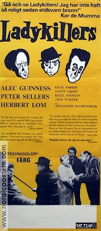 The Ladykillers 1955 movie poster Alec Guinness Peter Sellers Cecil Parker Herbert Lom Alexander Mackendrick