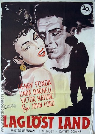 My Darling Clementine 1947 movie poster Henry Fonda Linda Darnell John Ford