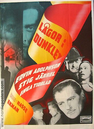 Lågor i dunklet 1942 movie poster Edvin Adolphson Stig Järrel Inga Tidblad Hasse Ekman