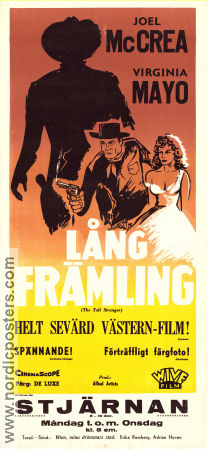 Lång främling 1957 poster Joel McCrea Virginia Mayo Barry Kelley Thomas Carr