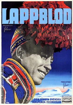 Lappblod 1948 movie poster Peter Höglund Britta Holmberg Kolbjörn Knudsen Ragnar Frisk Mountains