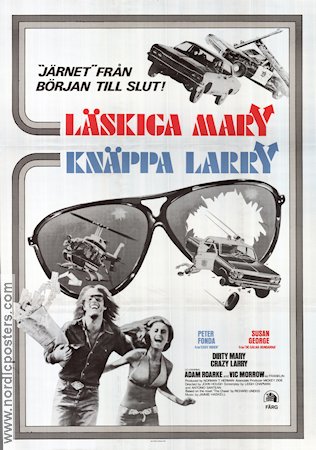 Dirty Mary Crazy Larry 1974 movie poster Peter Fonda Susan George John Hough Glasses Cars and racing