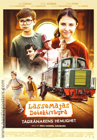 LasseMajas detektivbyrå Tågrånarens hemlighet 2020 movie poster Nils Kendle Polly Stjärne Rani Pyne Moa Gammel Trains