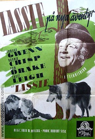 Hills of Home 1949 movie poster Edmund Gwenn Janet Leigh Lassie Dogs