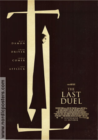 The Last Duel 2021 movie poster Matt Damon Adam Driver Jodie Comer Ben Affleck Ridley Scott