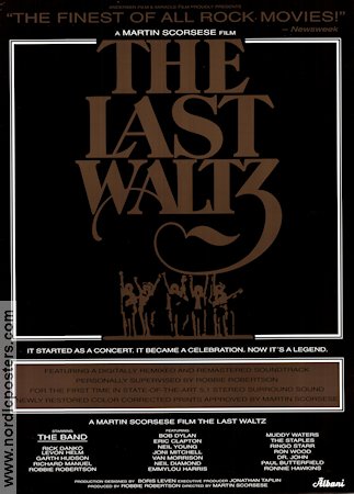 The Last Waltz 1979 movie poster The Band Martin Scorsese Rock and pop Documentaries