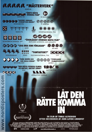 Let the Right One In 2008 movie poster Kåre Hedebrant Lina Leandersson Per Ragnar Tomas Alfredson