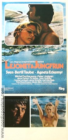 Lejonet och jungfrun 1975 movie poster Sven-Bertil Taube Agneta Eckemyr Michel Duchaussoy Lars-Magnus Lindgren Skärgård