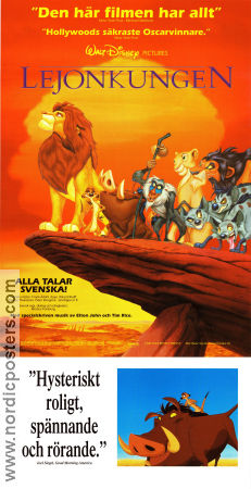 The Lion King 1994 movie poster Matthew Broderick Roger Allers Animation Cats