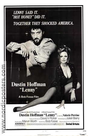 Lenny 1974 movie poster Dustin Hoffman Valerie Perrine Bob Fosse Find more: Lenny Bruce