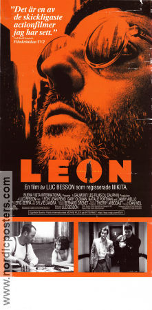 Léon: The Professional 1994 movie poster Jean Reno Natalie Portman Gary Oldman Danny Aiello Luc Besson Glasses Police and thieves