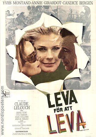 Vivre pour vivre 1967 movie poster Yves Montand Annie Girardot Candice Bergen Claude Lelouch