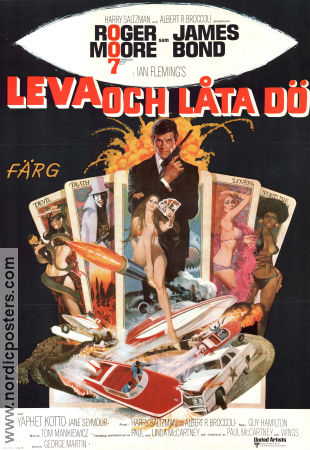 Live and Let Die 1973 movie poster Roger Moore Jane Seymour Yaphet Kotto Guy Hamilton Gambling