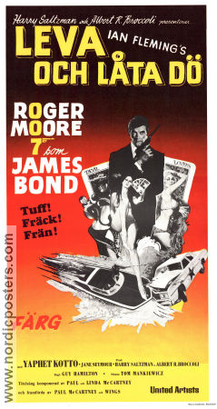 Live and Let Die 1973 movie poster Roger Moore Jane Seymour Yaphet Kotto Guy Hamilton
