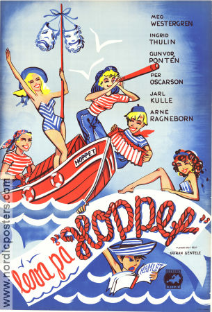 Leva på hoppet 1951 movie poster Meg Westergren Ingrid Thulin Gunvor Pontén Per Oscarsson Jarl Kulle Göran Gentele Ships and navy