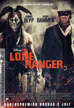 The Lone Ranger 2013 poster Johnny Depp Armie Hammer Gore Verbinski Från serier