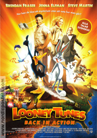 Looney Tunes: Back in Action 2003 poster Brendan Fraser Jenna Elfman Snurre Sprätt Joe Dante Animerat