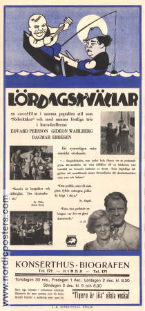 Lördagskvällar 1933 movie poster Edvard Persson Dagmar Ebbesen Gideon Wahlberg Schamyl Bauman Ships and navy