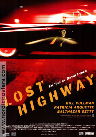 Lost Highway 1997 poster Bill Pullman Patricia Arquette John Roselius David Lynch Bilar och racing Kultfilmer
