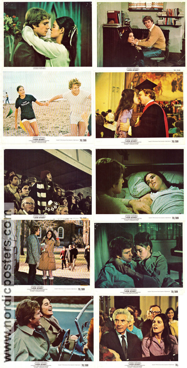 Love Story 1970 lobby card set Ali MacGraw Ryan O´Neal John Marley Ray Milland Arthur Hiller Romance