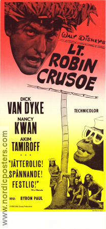 Lt Robin Crusoe 1966 movie poster Dick Van Dyke Nancy Kwan Akim Tamiroff Byron Paul