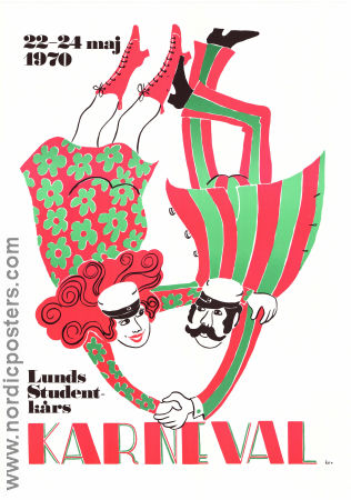 Lunds studentkårs karneval 1970 poster Lundakarnevalen