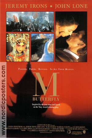 M Butterfly 1993 movie poster Jeremy Irons John Lone Barbara Sukowa David Cronenberg Asia