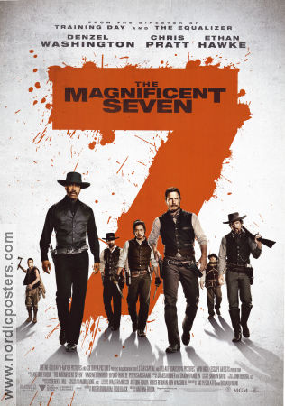 The Magnificent Seven 2016 movie poster Denzel Washington Chris Pratt Ethan Hawke Antoine Fuqua