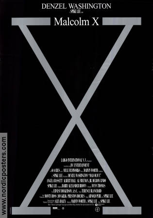 Malcolm X 1992 movie poster Denzel Washington Angela Bassett Delroy Lindo Spike Lee Politics