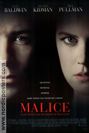 Malice 1993 poster Alec Baldwin Nicole Kidman Harold Becker