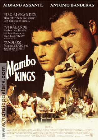 The Mambo Kings 1992 movie poster Antonio Banderas Armand Assante Cathy Moriarty Arne Glimcher Smoking Dance