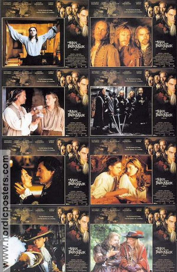 The Man in the Iron Mask 1998 lobby card set Leonardo DiCaprio Jeremy Irons