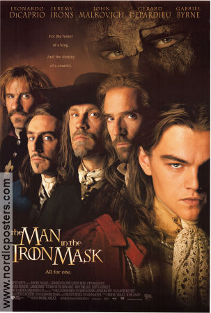 The Man in the Iron Mask 1998 movie poster Leonardo DiCaprio Jeremy Irons John Malkovich Randall Wallace