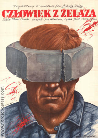 Czlowiek z zelaza 1981 movie poster Jerzy Radziwilowicz Krystyna Janda Marian Opania Lech Walesa Andrzej Wajda Country: Poland Politics