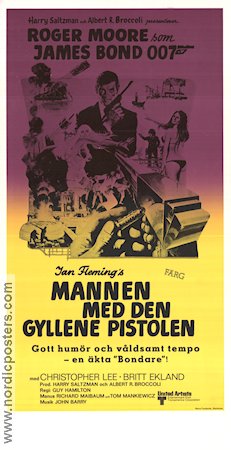 Mannen med den gyllene pistolen 1974 poster Roger Moore Britt Ekland Christopher Lee Guy Hamilton Vapen