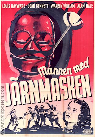 Mannen med järnmasken 1939 poster Louis Hayward Joan Bennett James Whale Text: Alexander Dumas Äventyr matinée