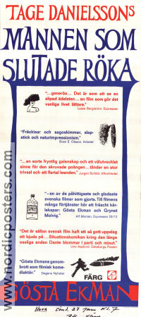 Mannen som slutade röka 1972 movie poster Gösta Ekman Grynet Molvig Toivo Pawlo Tage Danielsson Production: AB Svenska Ord Poster artwork: Per Åhlin Smoking