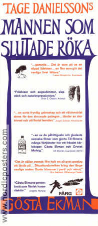 Mannen som slutade röka 1972 movie poster Gösta Ekman Grynet Molvig Toivo Pawlo Tage Danielsson Production: AB Svenska Ord Poster artwork: Per Åhlin Smoking