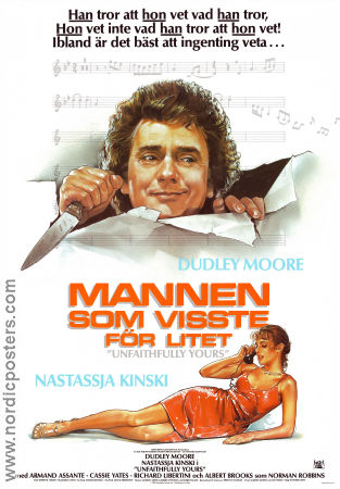 Mannen som visste för lite 1984 poster Dudley Moore Nastassja Kinski Armand Assante Howard Zieff Damer