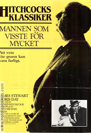 Mannen som visste för mycket 1956 poster James Stewart Doris Day Brenda de Banzie Alfred Hitchcock