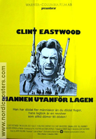 The Outlaw Josey Wales 1976 movie poster Sondra Locke Clint Eastwood