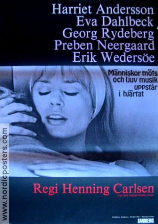 Människor möts och ljuv musik uppstår i hjärtat 1967 movie poster Harriet Andersson Preben Neergaard Eva Dahlbeck Henning Carlsen Denmark