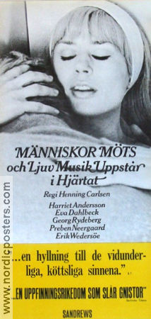 Människor möts och ljuv musik uppstår i hjärtat 1967 movie poster Harriet Andersson Preben Neergaard Eva Dahlbeck Henning Carlsen Denmark