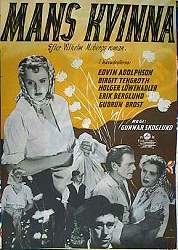 Mans kvinna 1945 movie poster Gunnar Skoglund Writer: Vilhelm Moberg