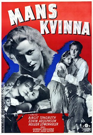 Mans kvinna 1945 movie poster Gunnar Skoglund Writer: Vilhelm Moberg