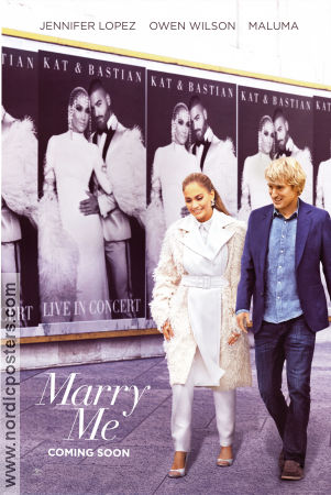 Marry Me 2022 movie poster Jennifer Lopez Owen Wilson Maluma Kat Coiro Romance