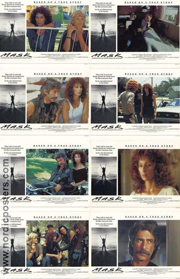 Mask 1985 lobby card set Cher Sam Elliott Peter Bogdanovich